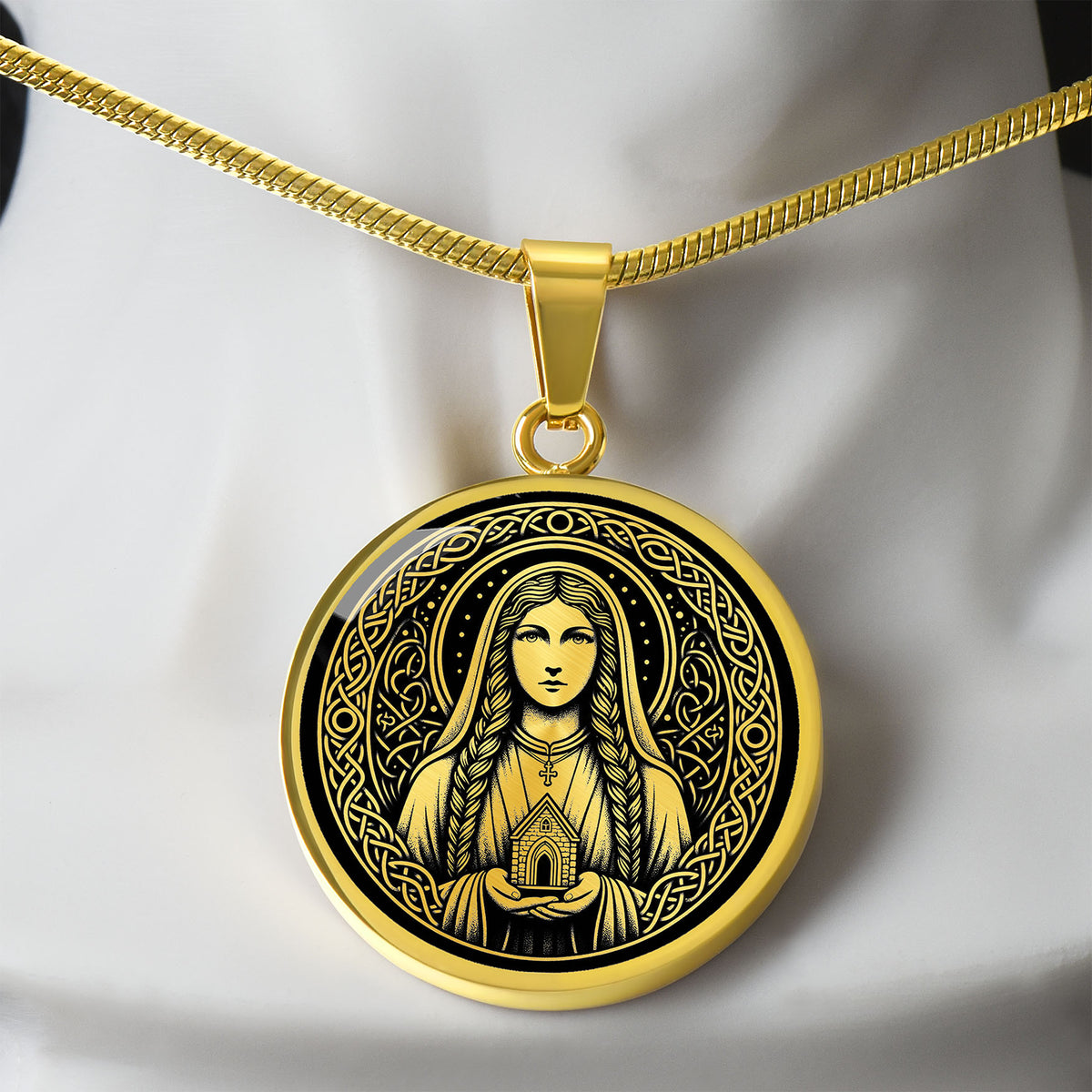Saint Dwynwen Medal Necklace – Welsh Patron Saint of Lovers & Sick Animals
