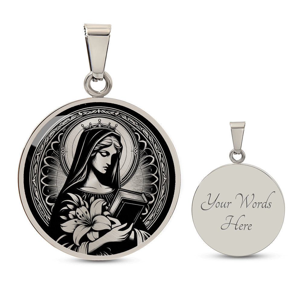 Saint Dymphna Medal Necklace - Patron Saint of Anxiety, Depression and Mental Health