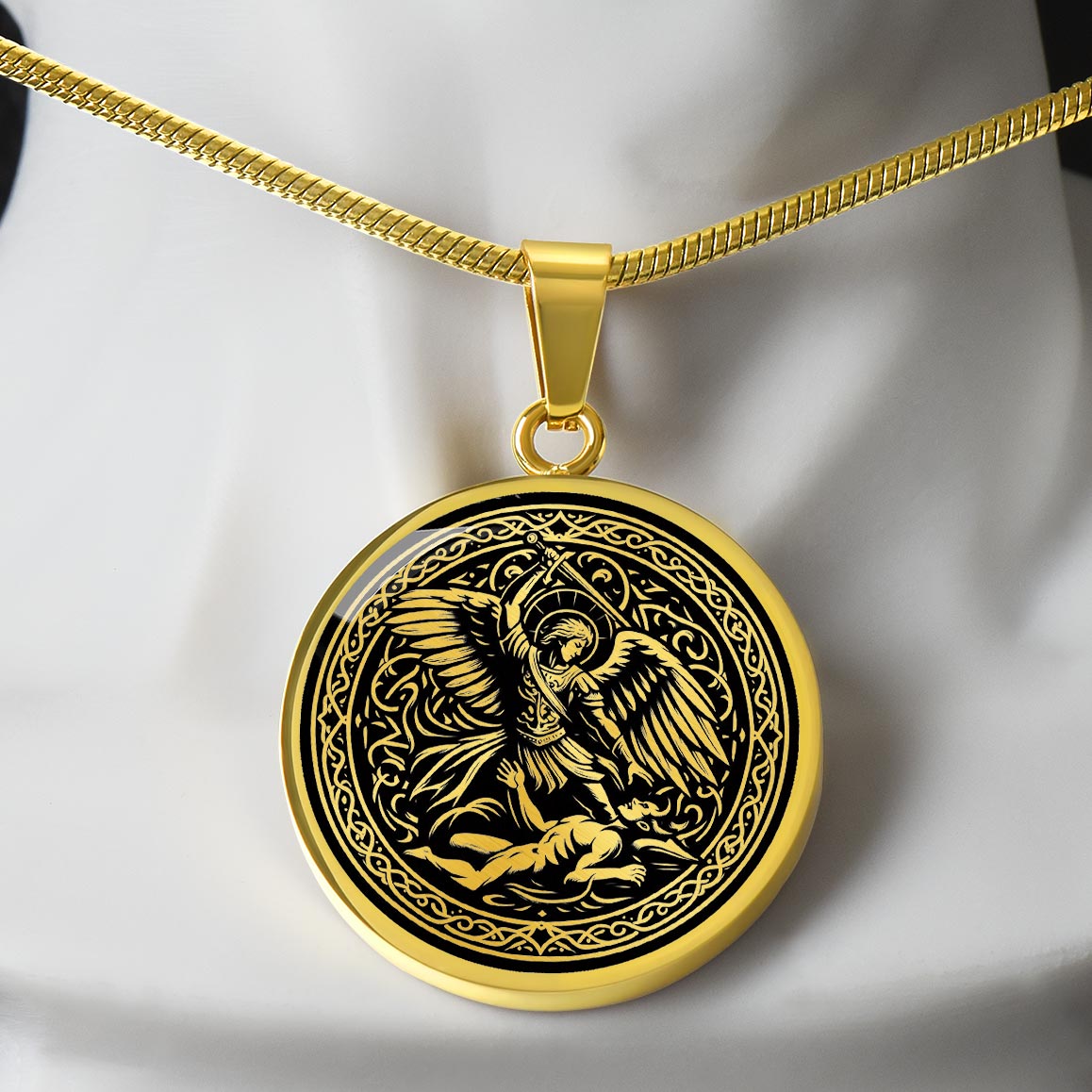 Saint Michael the Archangel Medal Necklace – Patron Saint of Police Officers, Soldiers & Protectors