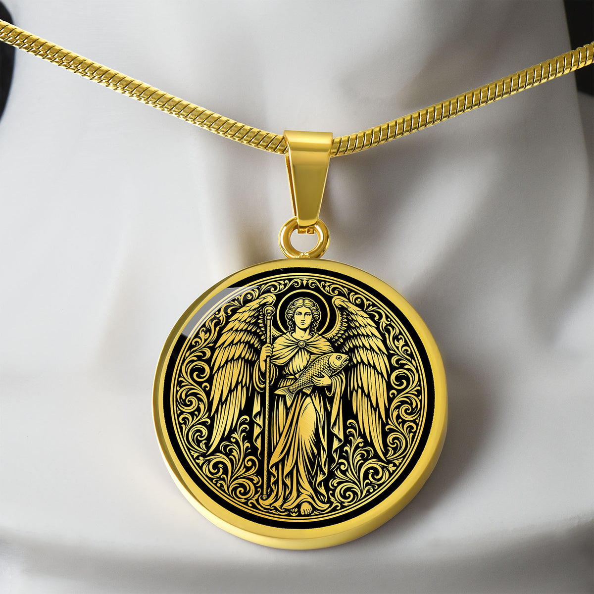 Saint Raphael the Archangel Medal Necklace – Patron Saint of Travelers and Healing