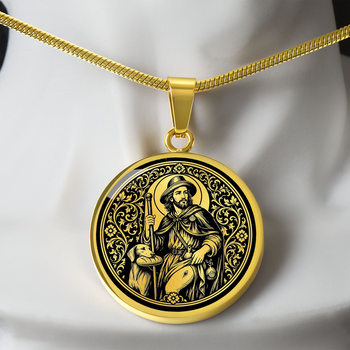 Saint Roch Medal Necklace – Patron Saint of Dogs & the Sick