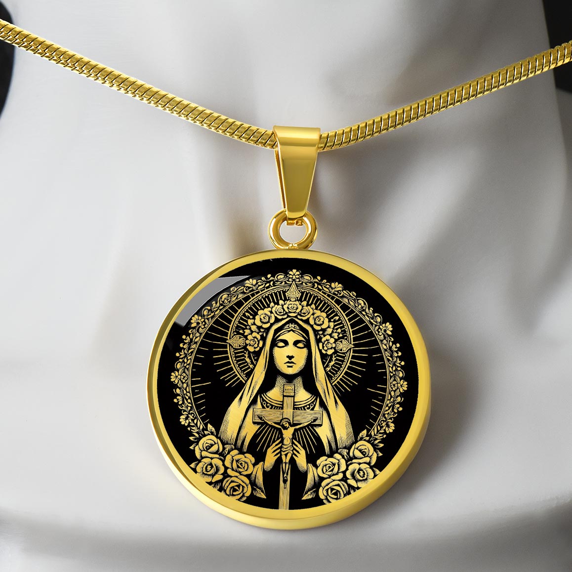 Saint Rose of Lima Medal Necklace- Rosa de Lima, Patron Saint of the Americas