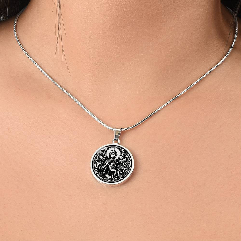 Saint Abigail (Gobnait) Medal Necklace - Patron Saint of Bees & Beekeepers
