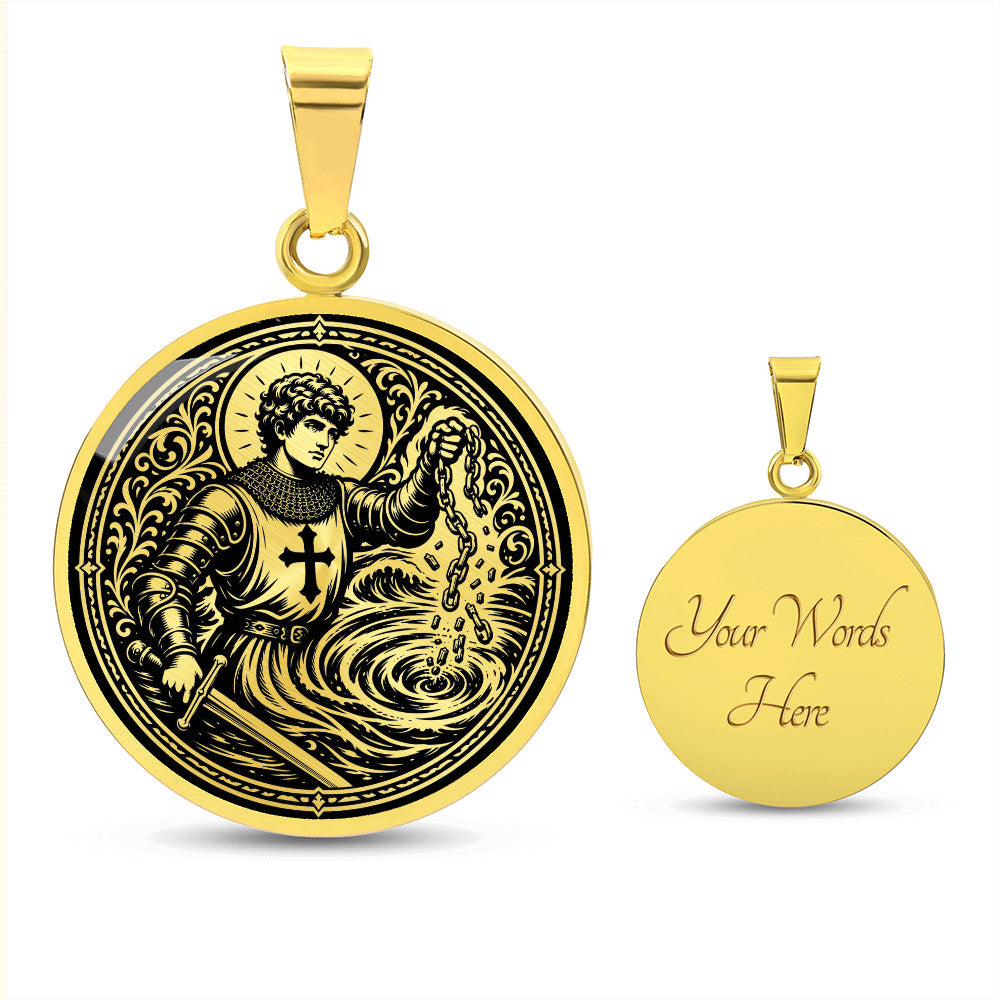 Saint Adjutor Medal Necklace – Patron Saint of Swimmers, Boaters & Water Safety