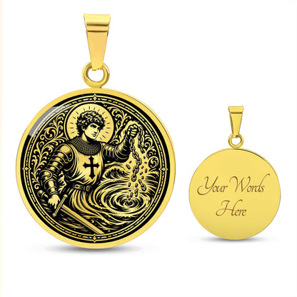 Saint Adjutor Medal Necklace – Patron Saint of Swimmers, Boaters & Water Safety