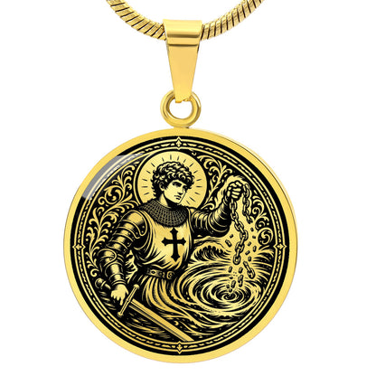 Saint Adjutor Medal Necklace – Patron Saint of Swimmers, Boaters & Water Safety