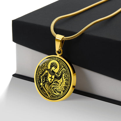 Saint Adjutor Medal Necklace – Patron Saint of Swimmers, Boaters & Water Safety