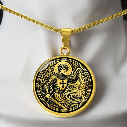 Saint Adjutor Medal Necklace – Patron Saint of Swimmers, Boaters & Water Safety