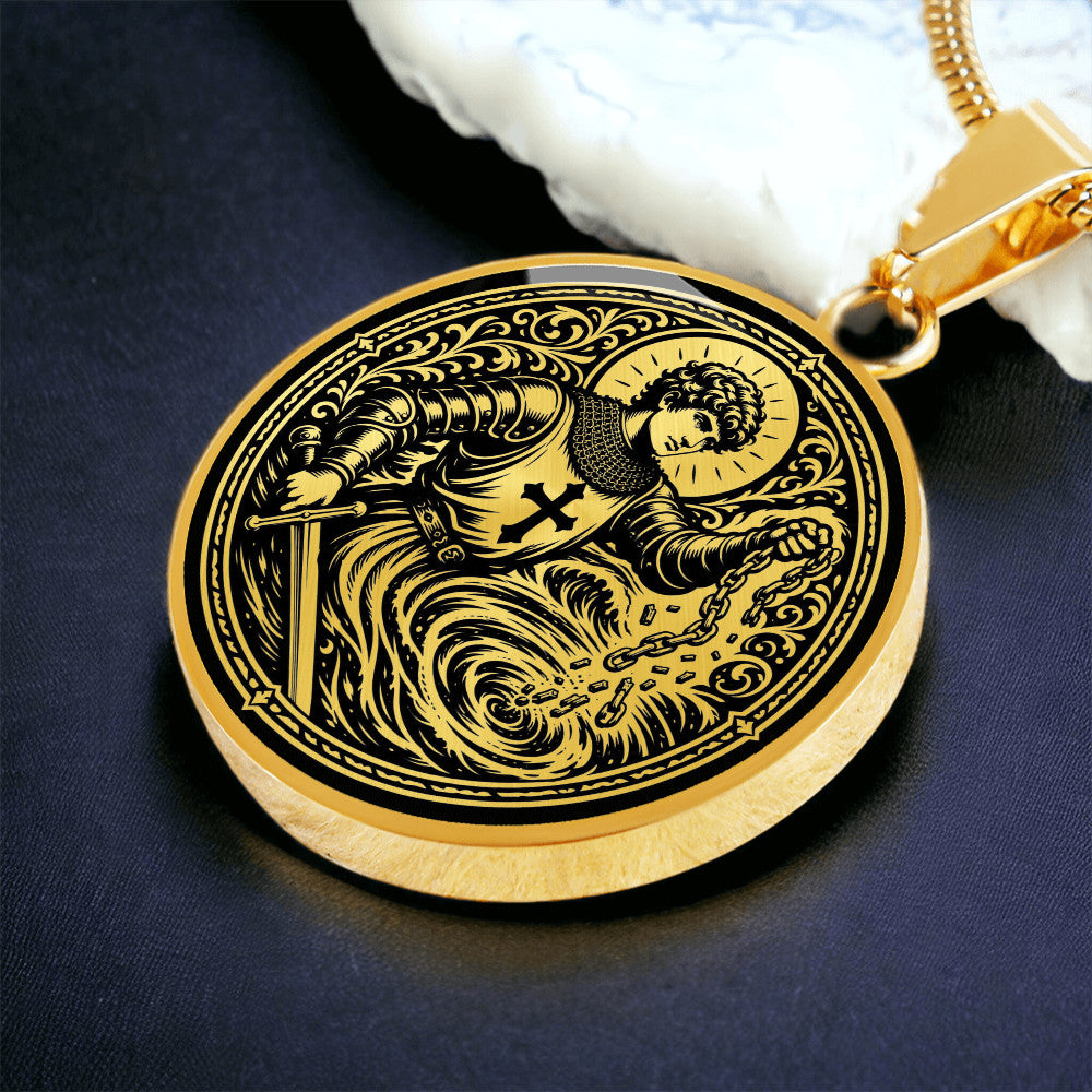 Saint Adjutor Medal Necklace – Patron Saint of Swimmers, Boaters & Water Safety
