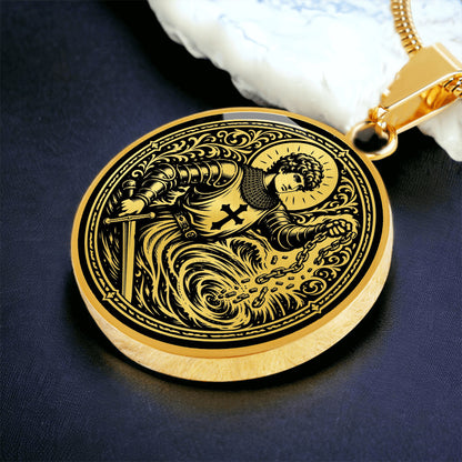 Saint Adjutor Medal Necklace – Patron Saint of Swimmers, Boaters & Water Safety