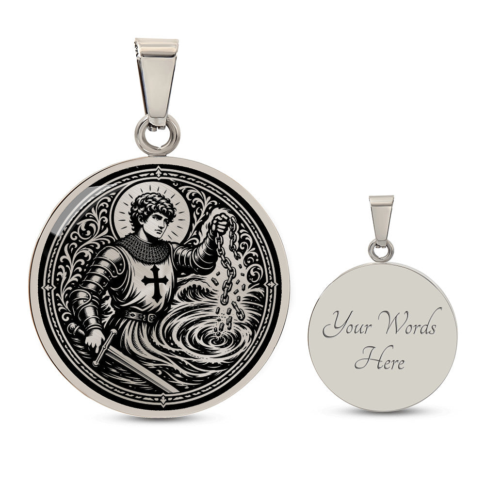 Saint Adjutor Medal Necklace – Patron Saint of Swimmers, Boaters & Water Safety