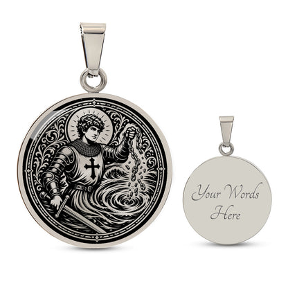Saint Adjutor Medal Necklace – Patron Saint of Swimmers, Boaters & Water Safety