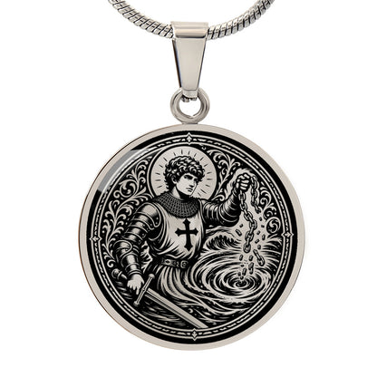 Saint Adjutor Medal Necklace – Patron Saint of Swimmers, Boaters & Water Safety