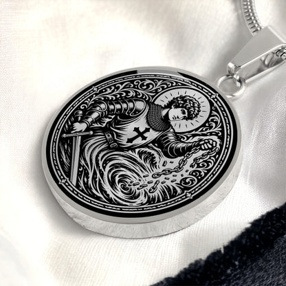 Saint Adjutor Medal Necklace – Patron Saint of Swimmers, Boaters & Water Safety