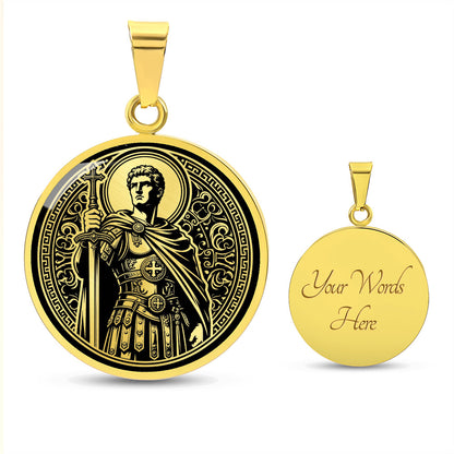 Saint Adrian of Nicomedia Medal Necklace – Patron Saint of Soldiers, Guards, and Prison Officers
