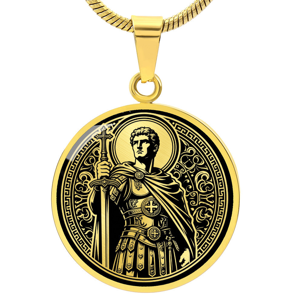 Saint Adrian of Nicomedia Medal Necklace – Patron Saint of Soldiers, Guards, and Prison Officers