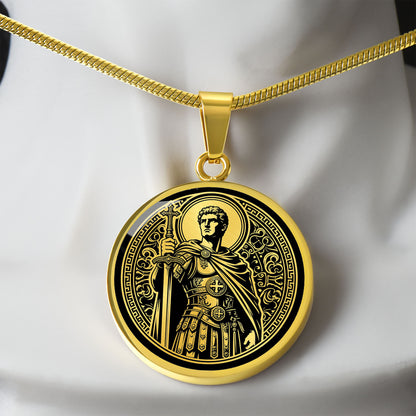 Saint Adrian of Nicomedia Medal Necklace – Patron Saint of Soldiers, Guards, and Prison Officers