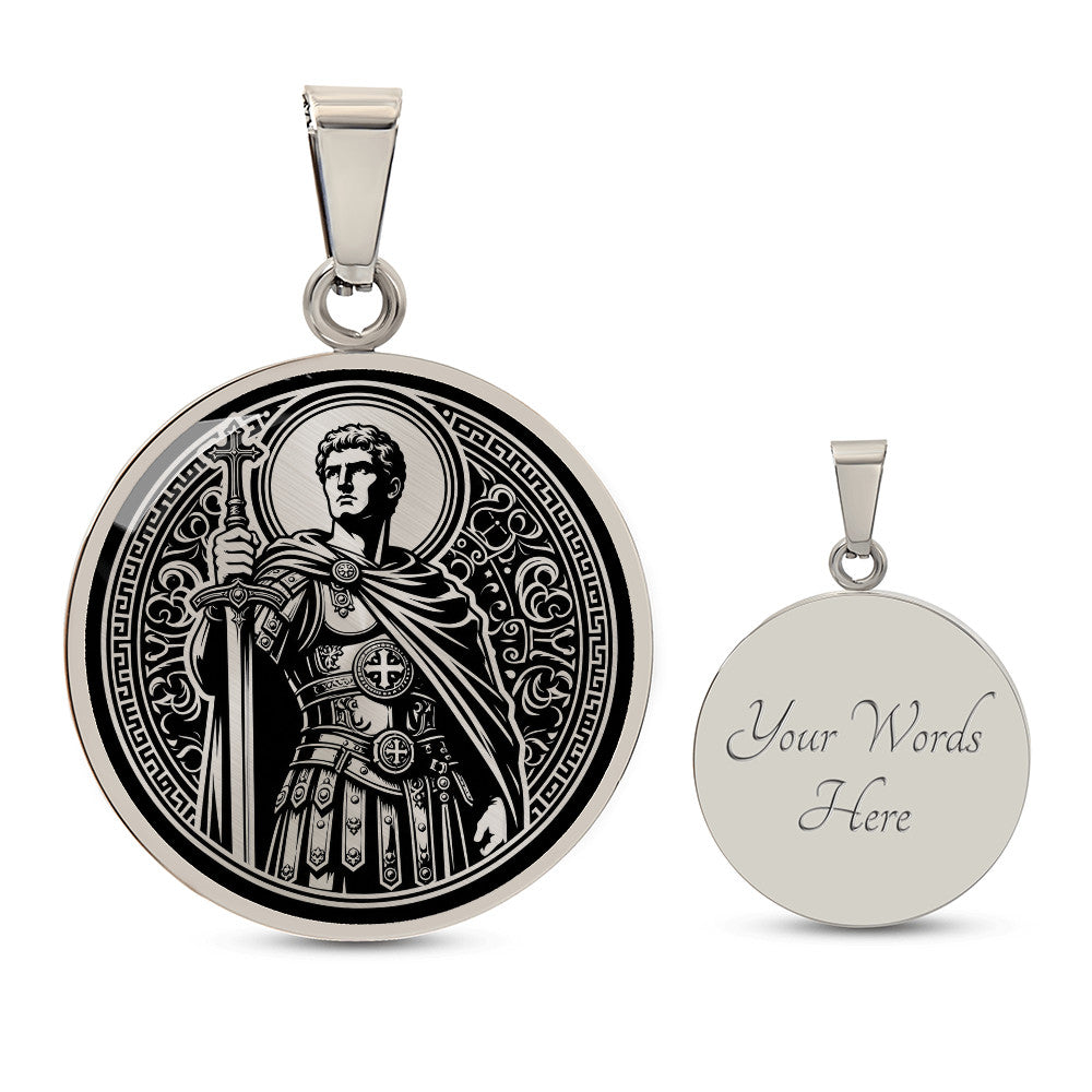 Saint Adrian of Nicomedia Medal Necklace – Patron Saint of Soldiers, Guards, and Prison Officers