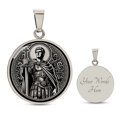 Saint Adrian of Nicomedia Medal Necklace – Patron Saint of Soldiers, Guards, and Prison Officers