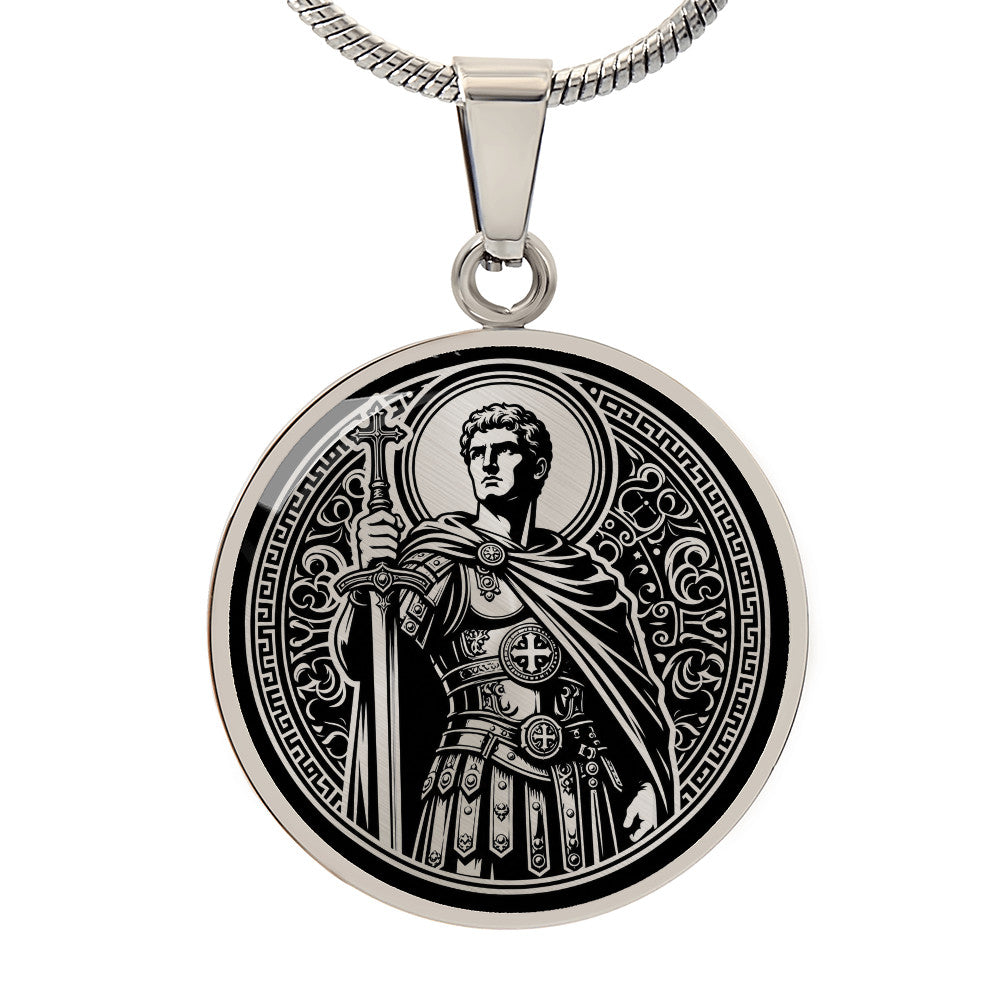 Saint Adrian of Nicomedia Medal Necklace – Patron Saint of Soldiers, Guards, and Prison Officers