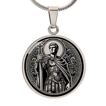Saint Adrian of Nicomedia Medal Necklace – Patron Saint of Soldiers, Guards, and Prison Officers