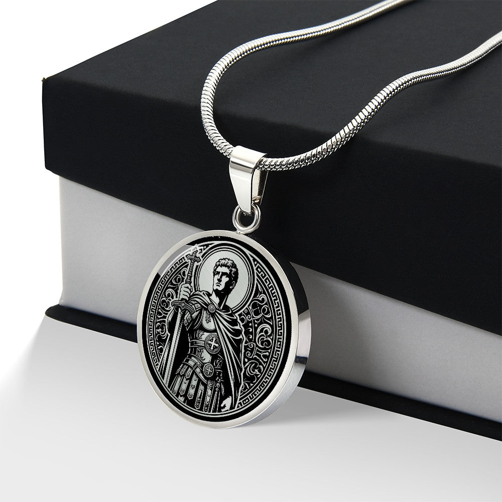 Saint Adrian of Nicomedia Medal Necklace – Patron Saint of Soldiers, Guards, and Prison Officers