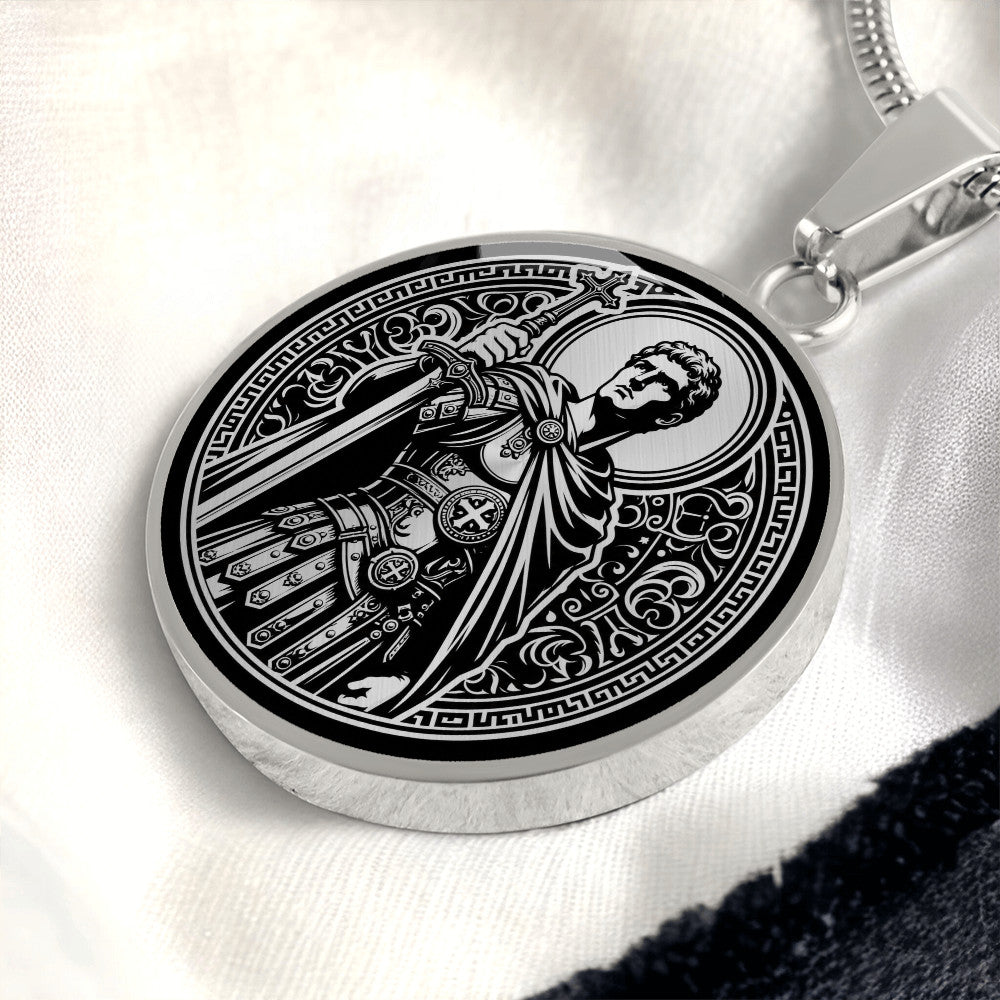 Saint Adrian of Nicomedia Medal Necklace – Patron Saint of Soldiers, Guards, and Prison Officers