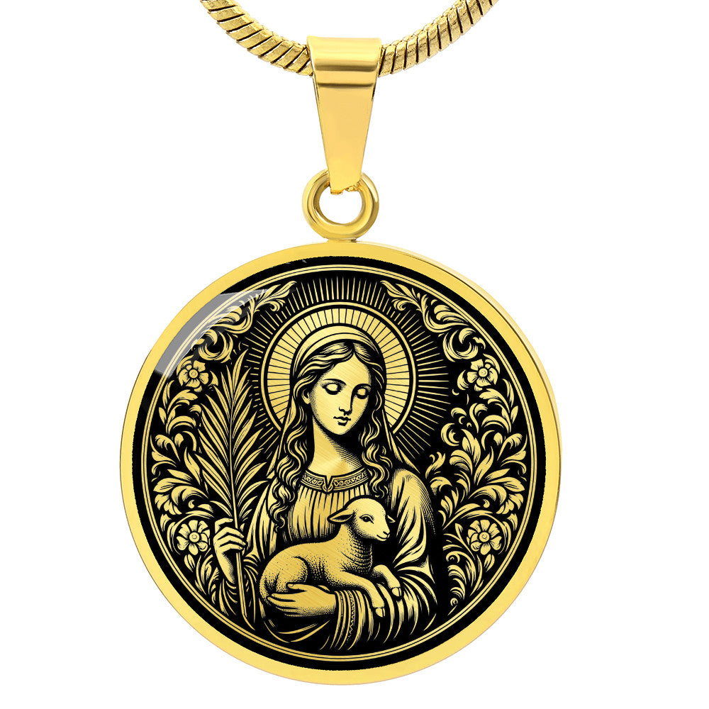 Saint Agnes of Rome Medal Necklace – Patron Saint of Young Women & Purity