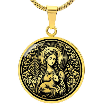 Saint Agnes of Rome Medal Necklace – Patron Saint of Young Women & Purity
