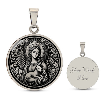 Saint Agnes of Rome Medal Necklace – Patron Saint of Young Women & Purity