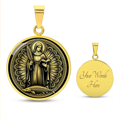 Saint Amalberga (Amelia) Medal Necklace – Patron Saint of Fishermen, Farmers & Arm and Shoulder Injuries