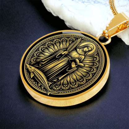 Saint Amalberga (Amelia) Medal Necklace – Patron Saint of Fishermen, Farmers & Arm and Shoulder Injuries