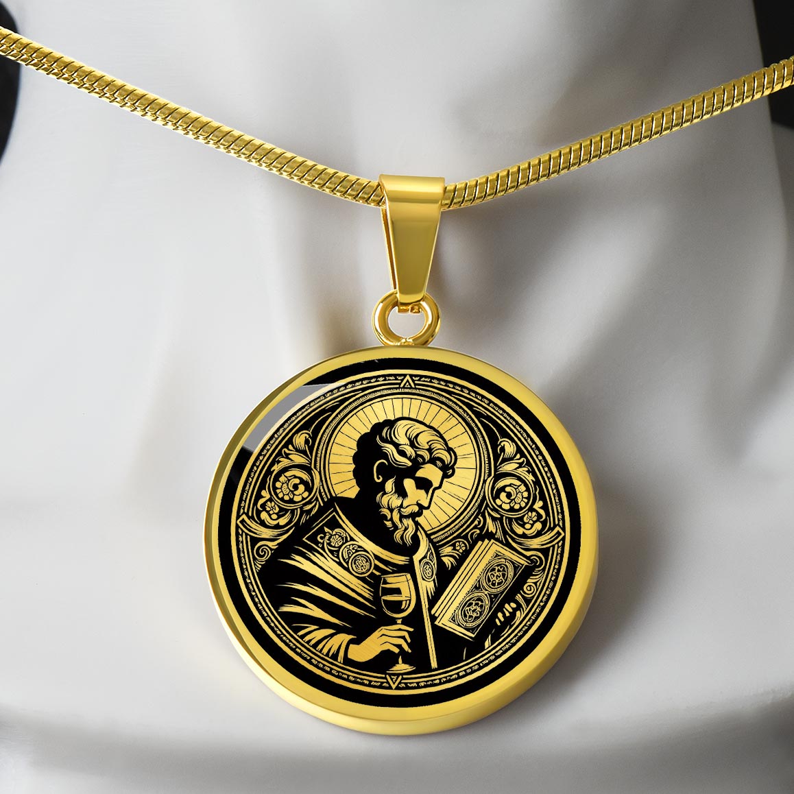 Saint Amand Medal Necklace – Patron Saint of Brewers, Bartenders and Innkeepers