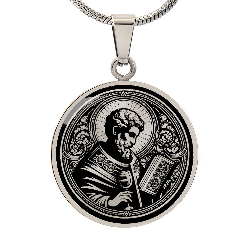 Saint Amand Medal Necklace – Patron Saint of Brewers, Bartenders and Innkeepers
