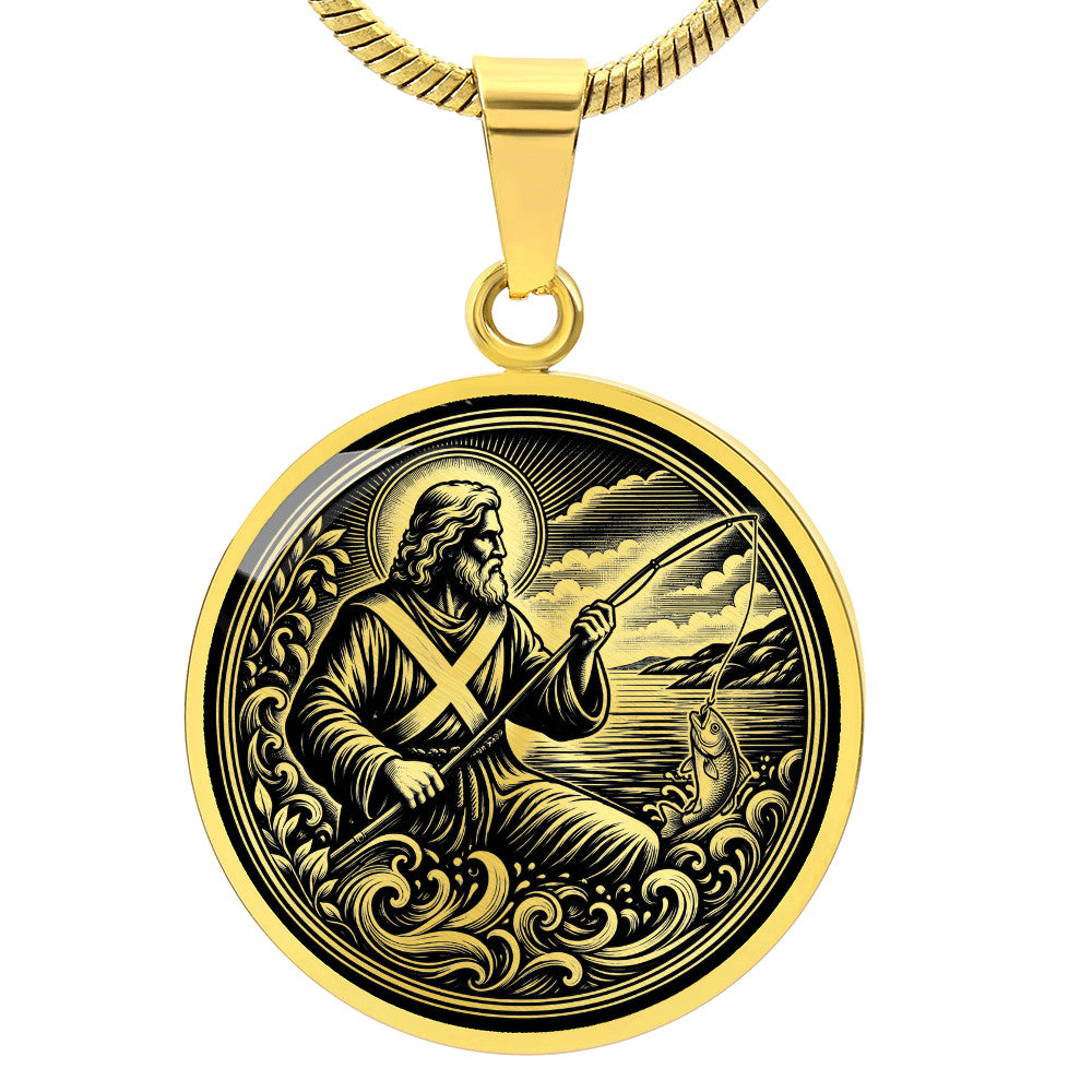 Saint Andrew Medal Necklace – Patron Saint of Scotland and Fishermen