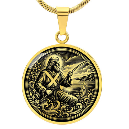 Saint Andrew Medal Necklace – Patron Saint of Scotland and Fishermen