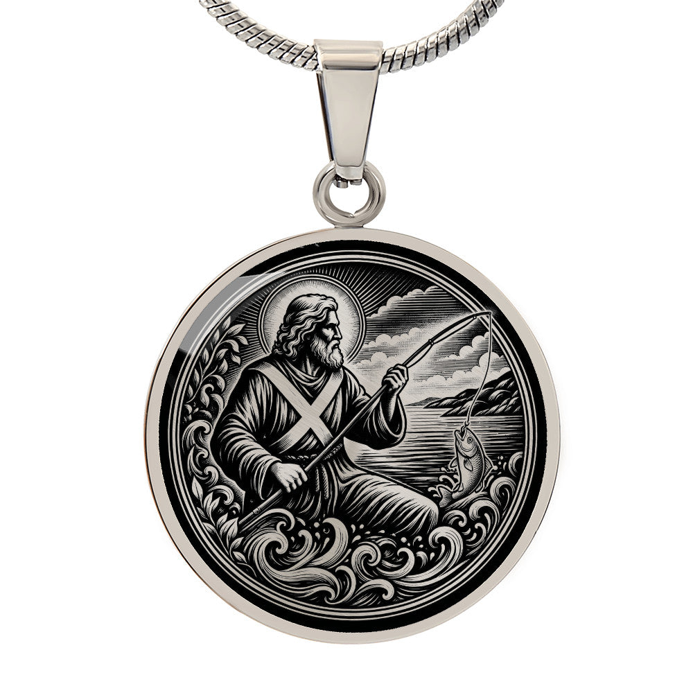 Saint Andrew Medal Necklace – Patron Saint of Scotland and Fishermen