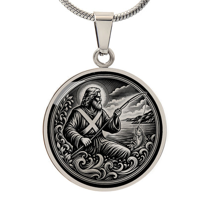 Saint Andrew Medal Necklace – Patron Saint of Scotland and Fishermen