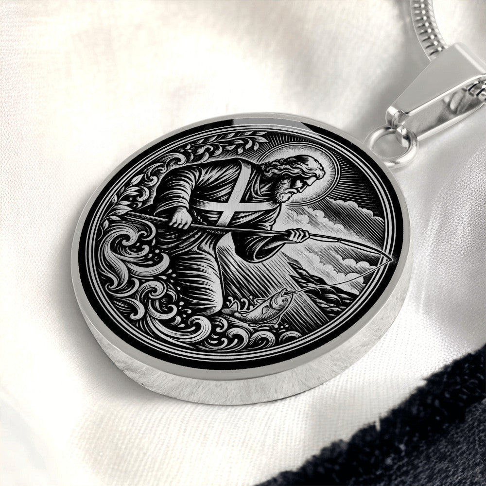 Saint Andrew Medal Necklace – Patron Saint of Scotland and Fishermen