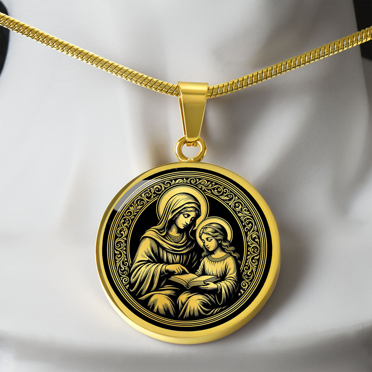 Saint Anne Medal Necklace – Patron Saint of Mothers, Grandmothers & Teachers