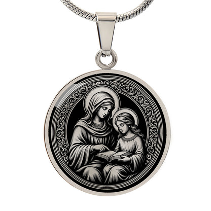 Saint Anne Medal Necklace – Patron Saint of Mothers, Grandmothers & Teachers