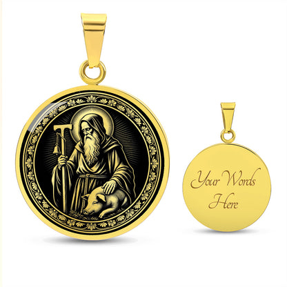 Saint Anthony the Great Medal Necklace – Patron Saint of Animals and Farmers