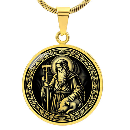 Saint Anthony the Great Medal Necklace – Patron Saint of Animals and Farmers