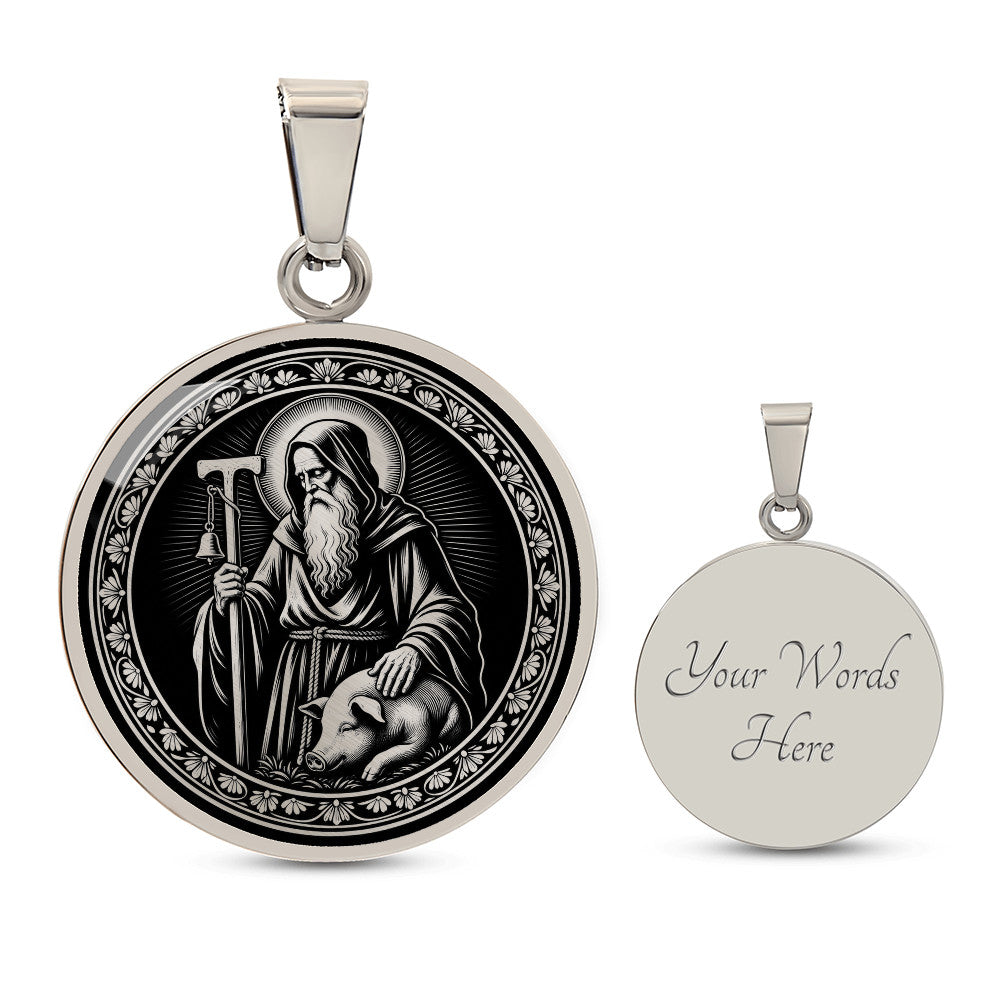 Saint Anthony the Great Medal Necklace – Patron Saint of Animals and Farmers