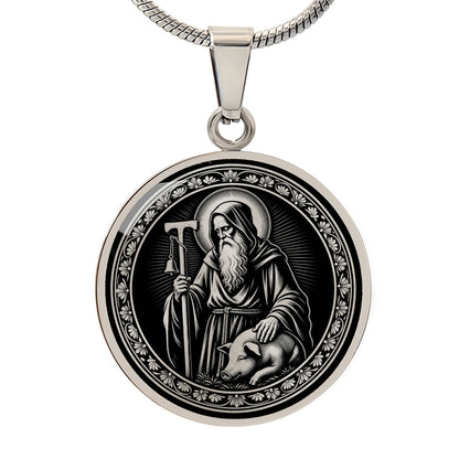 Saint Anthony the Great Medal Necklace – Patron Saint of Animals and Farmers
