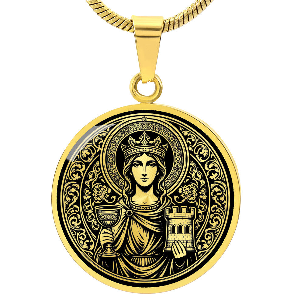 Saint Barbara Medal Necklace – Patron Saint of Architects, Engineers & Mathematicians
