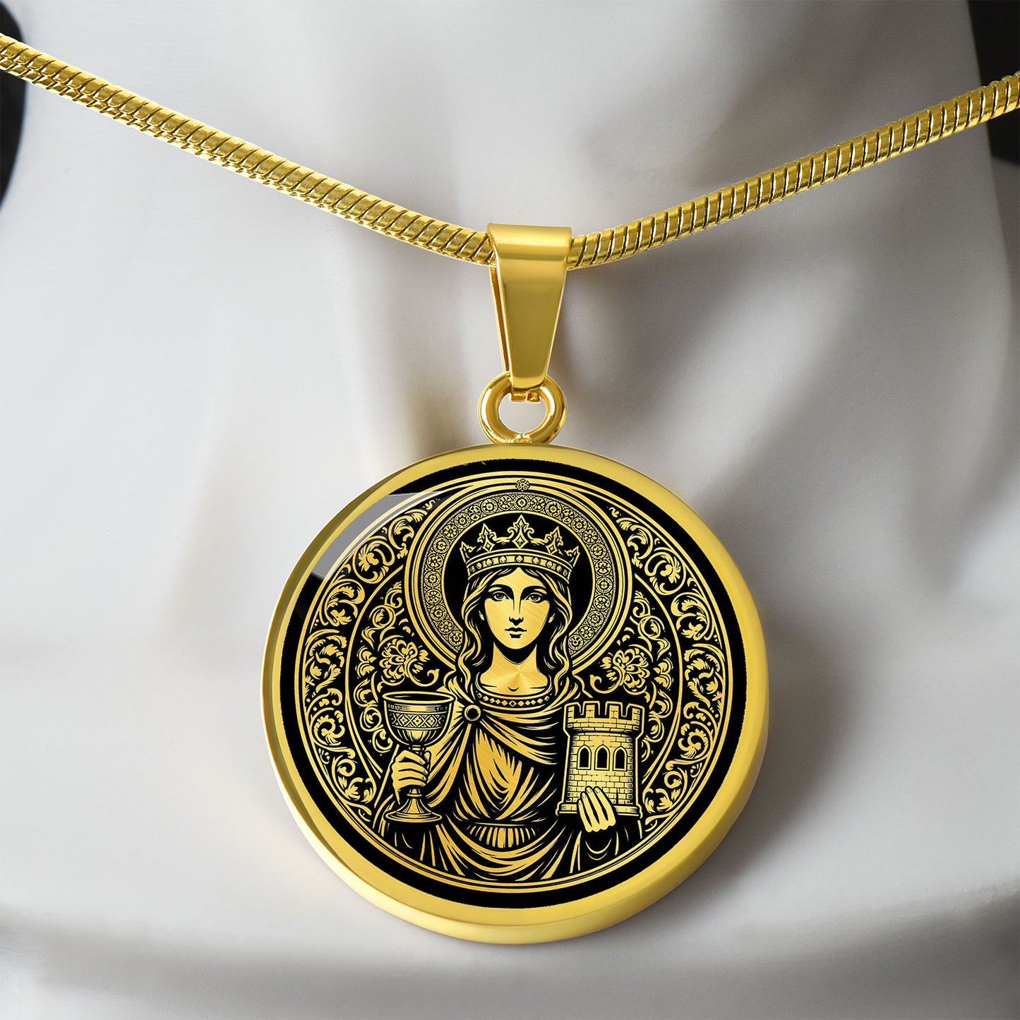 Saint Barbara Medal Necklace – Patron Saint of Architects, Engineers & Mathematicians