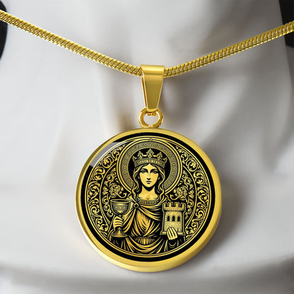 Saint Barbara Medal Necklace – Patron Saint of Architects, Engineers & Mathematicians