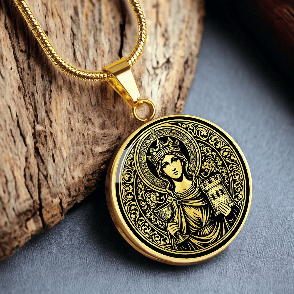 Saint Barbara Medal Necklace – Patron Saint of Architects, Engineers & Mathematicians