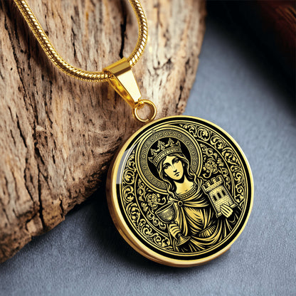 Saint Barbara Medal Necklace – Patron Saint of Architects, Engineers & Mathematicians